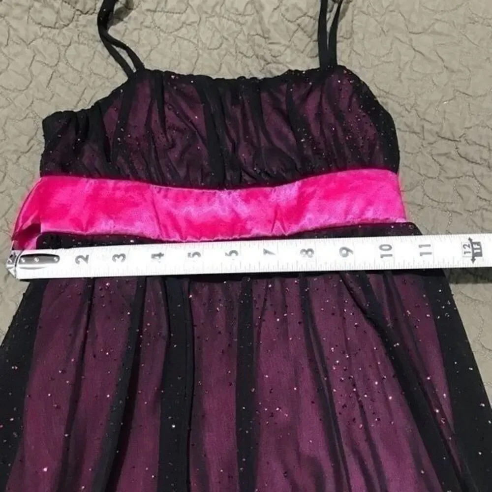 BCX girl Black and cherry red dress size 7. S101
